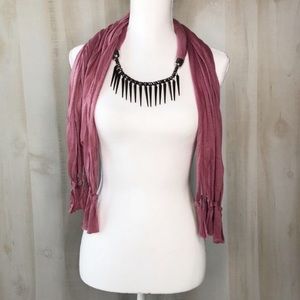 Fashion Scarf Pendant Necklace With Spike Charms